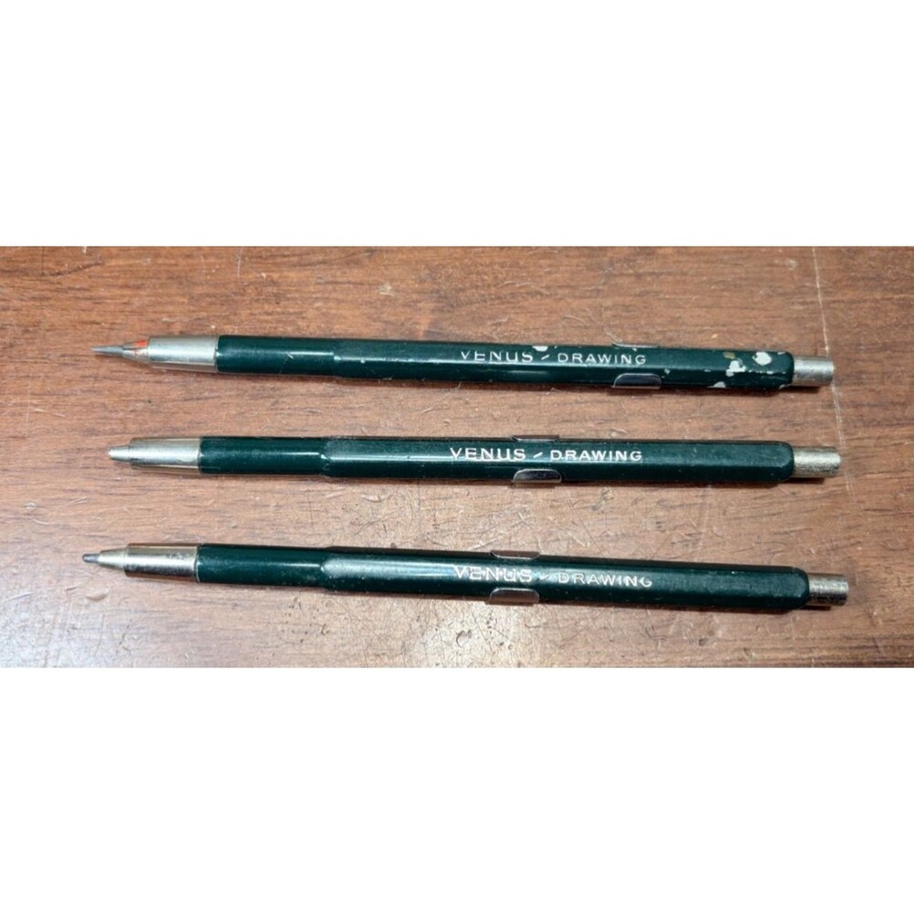 3 Vintage Venus Drawing Mechanical Drafting Pencils lead holder